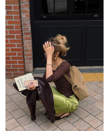 【pre】classic suede leather bag / beige