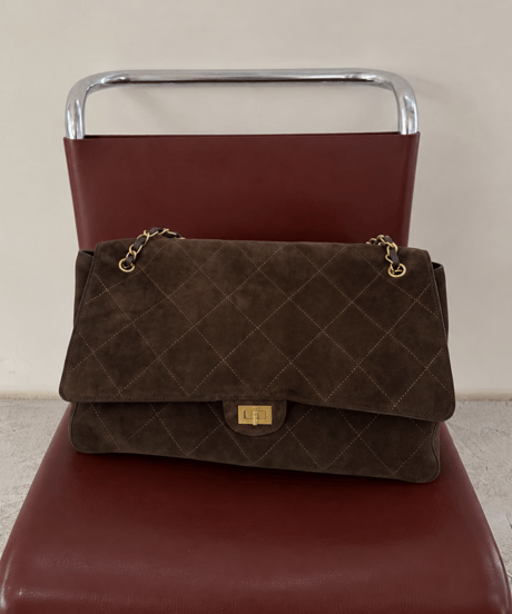 【pre】classic suede leather bag / brown