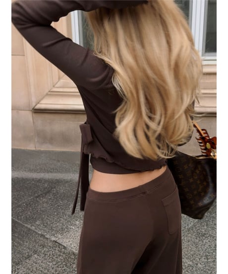 gelato touch cardigan＆cup cami / choco brown