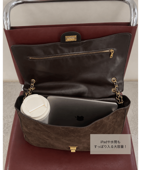 【pre】classic suede leather bag / beige