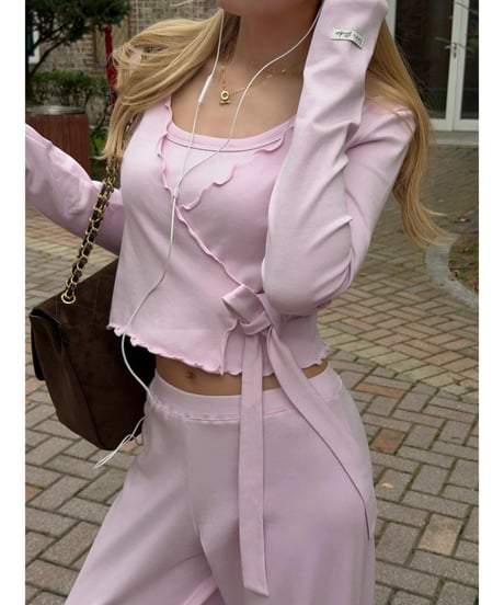 gelato touch cardigan＆cup cami / baby pink