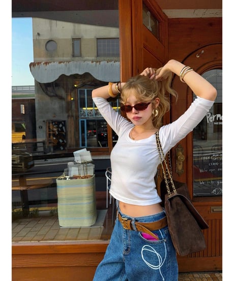 vintage music jeans / Indigo blue