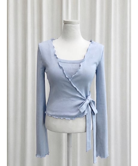 gelato touch cardigan＆cup cami / ice blue