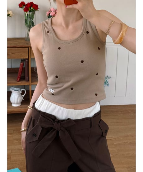 heart basic cup tank (2color)