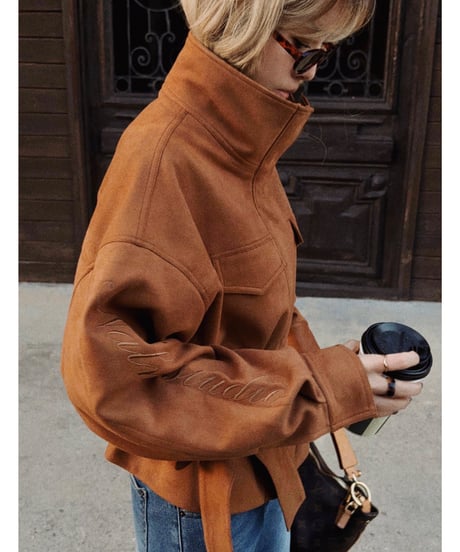 Ribbon Warm Suede Jacket