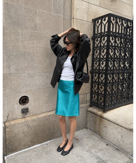 juicy gloss midi skirt / turquoise blue