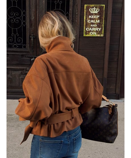 Ribbon Warm Suede Jacket