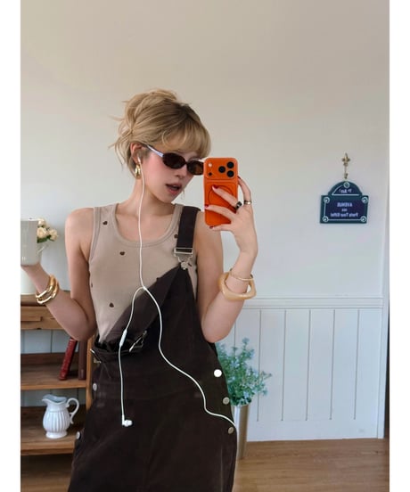 heart basic cup tank (2color)