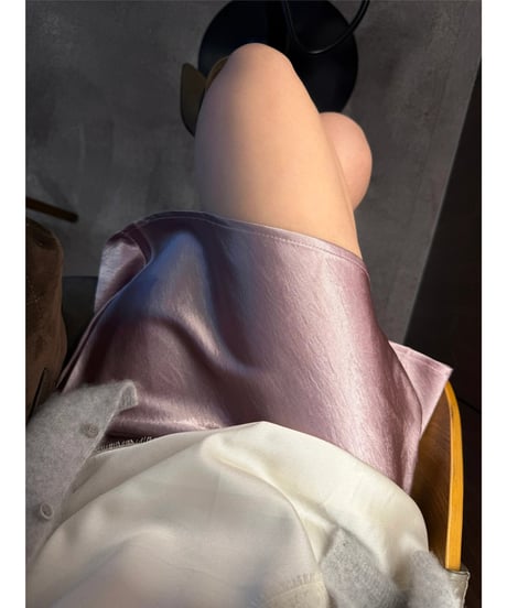 juicy gloss midi skirt / peach pink