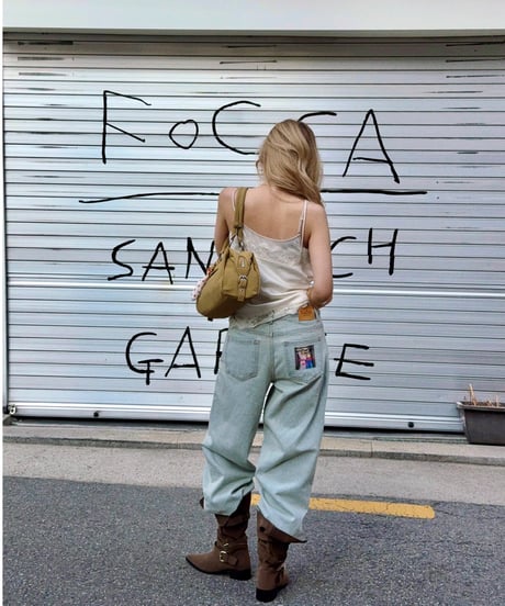 vintage music jeans / light ash blue