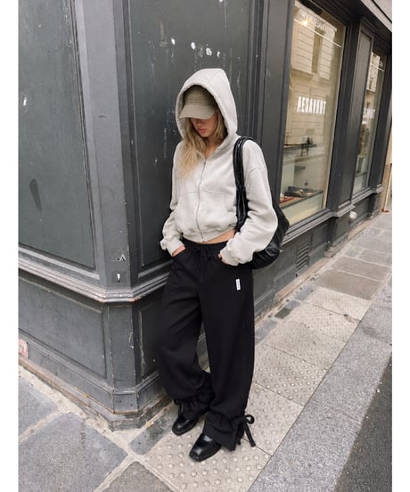 【pre】drawstring sweat set-up / black