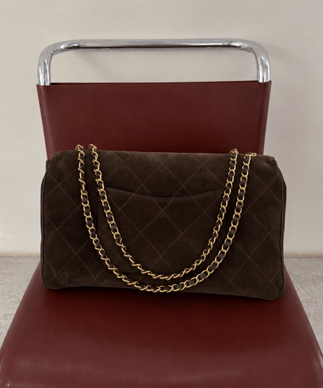 【pre】classic suede leather bag / brown