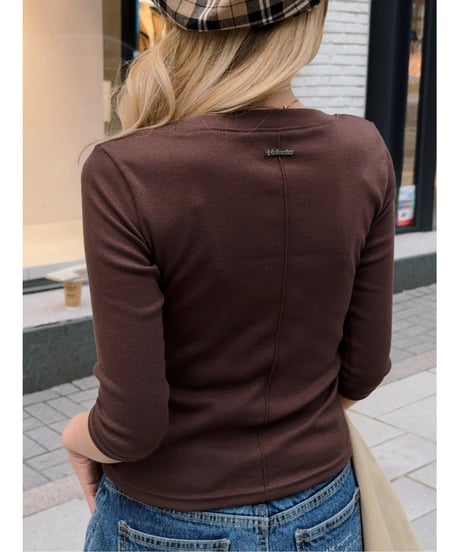 midi sleeve tee / brown