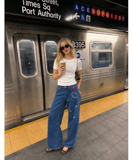 vintage music jeans / Indigo blue