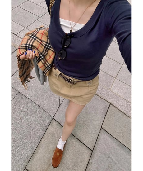 midi sleeve tee / navy
