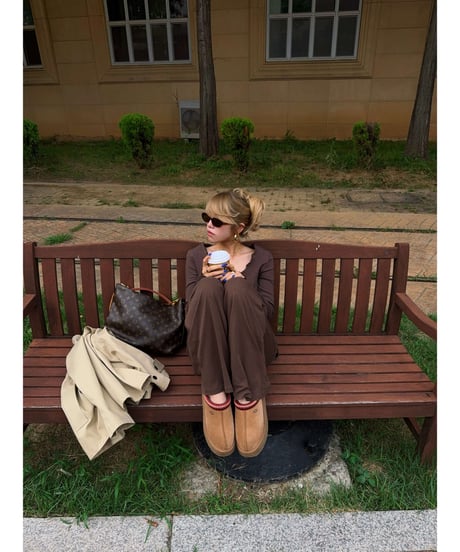 gelato touch cardigan＆cup cami / choco brown