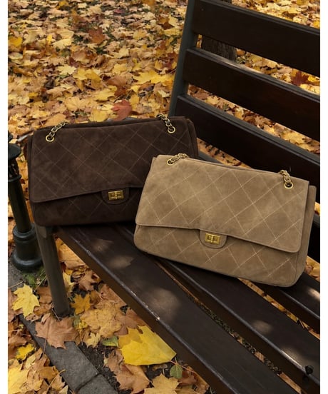 【pre】classic suede leather bag / beige