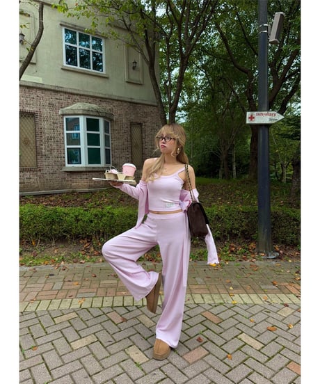 gelato touch cardigan＆cup cami / baby pink