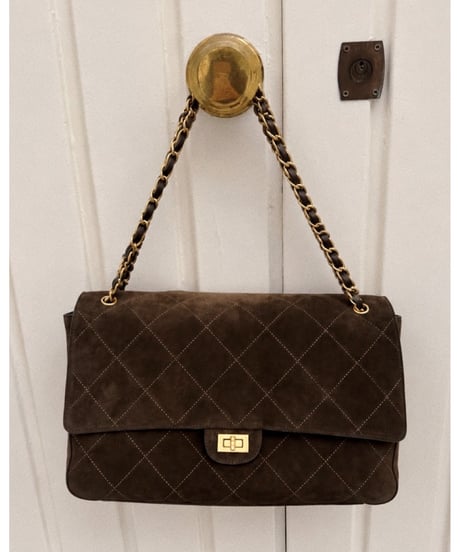 【pre】classic suede leather bag / brown