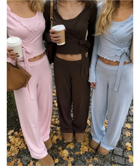 gelato touch cardigan＆cup cami / ice blue