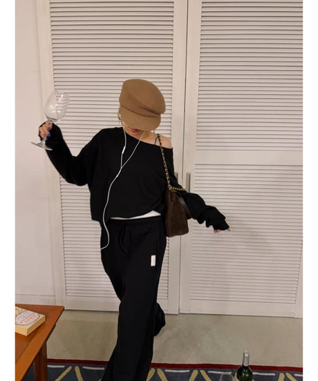 【pre】drawstring sweat set-up / black
