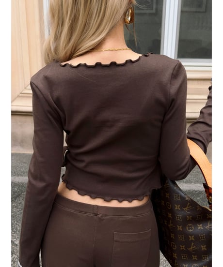 gelato touch cardigan＆cup cami / choco brown