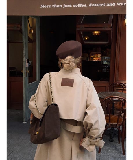【pre】classic suede leather bag / brown