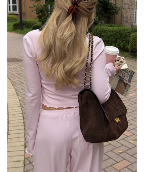 gelato touch cardigan＆cup cami / baby pink