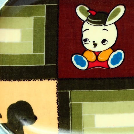 オーバル小皿 16×12cm【子供着物】おとぼけうさぎ