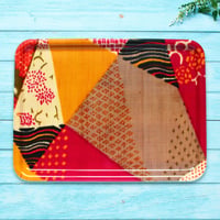 トレー(LL) 折敷 38×28cm【伊勢崎銘仙】切りばめモダン