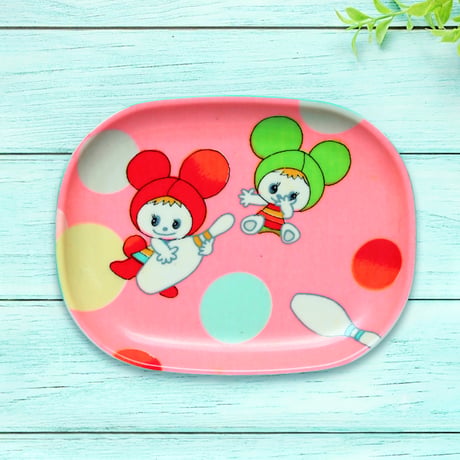 オーバル小皿 16×12cm【子供着物】なかよしボーリング