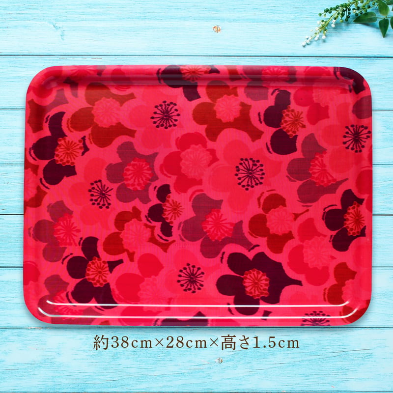 トレー(LL) 折敷 38×28cm【銘仙】ほぐし梅 | 霜旦舎 定右衛門商店