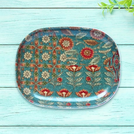 オーバル小皿 16×12cm【小紋】更紗花唐草