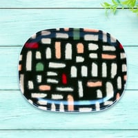オーバル小皿 16×12cm【伊勢崎銘仙】彩りモザイク