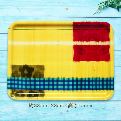 トレー(LL) 折敷 38×28cm【伊勢崎銘仙】コラージュモダン