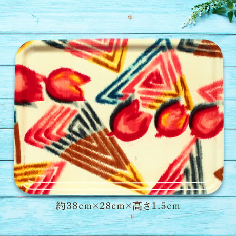 トレー(LL) 折敷 38×28cm【伊勢崎銘仙】チューリップ・モダン(B)