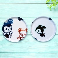 豆皿コースター(2枚セット) φ10cm【子供着物】なかよし仲間たち