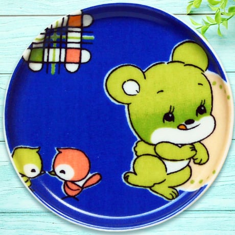 豆皿コースター(2枚セット) φ10cm【子供着物】スマイルベア