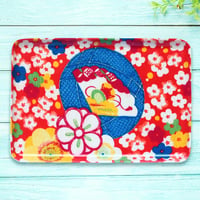 トレー(M)お盆 23×16cm【長襦袢】扇と花まり