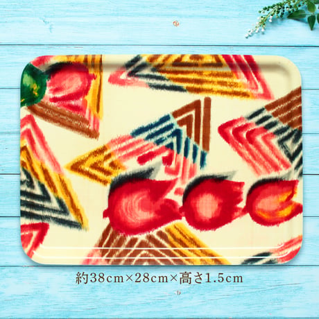 トレー(LL) 折敷 38×28cm【伊勢崎銘仙】チューリップ・モダン(A)
