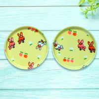 豆皿コースター(2枚セット) φ10cm【子供着物】ぴょんぴょんウサギ