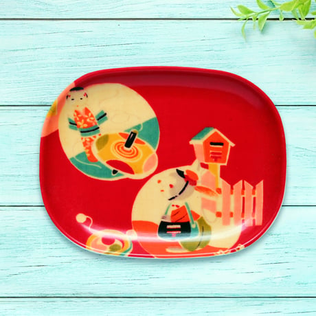 オーバル小皿 16×12cm【子供着物】ポストマンの物語