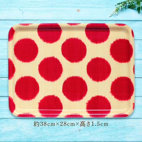 トレー(LL) 折敷 38×28cm【伊勢崎銘仙】ポルカドット