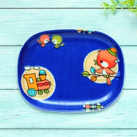 オーバル小皿 16×12cm【子供着物】小鳥さんと汽車ポッポ