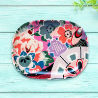 オーバル小皿 16×12cm【帯】吉兆 花車輪