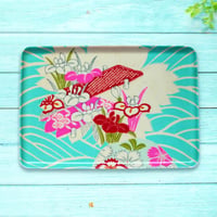 トレー(L) 折敷 30×21cm 【小紋】水花あやめ
