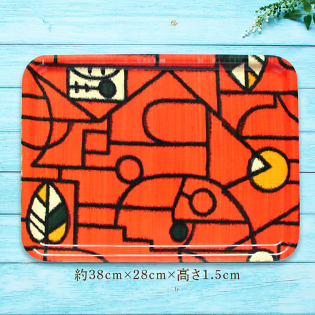 トレー(LL) 折敷 38×28cm【伊勢崎銘仙】アールデコ
