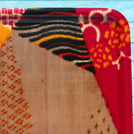 トレー(LL) 折敷 38×28cm【伊勢崎銘仙】切りばめモダン