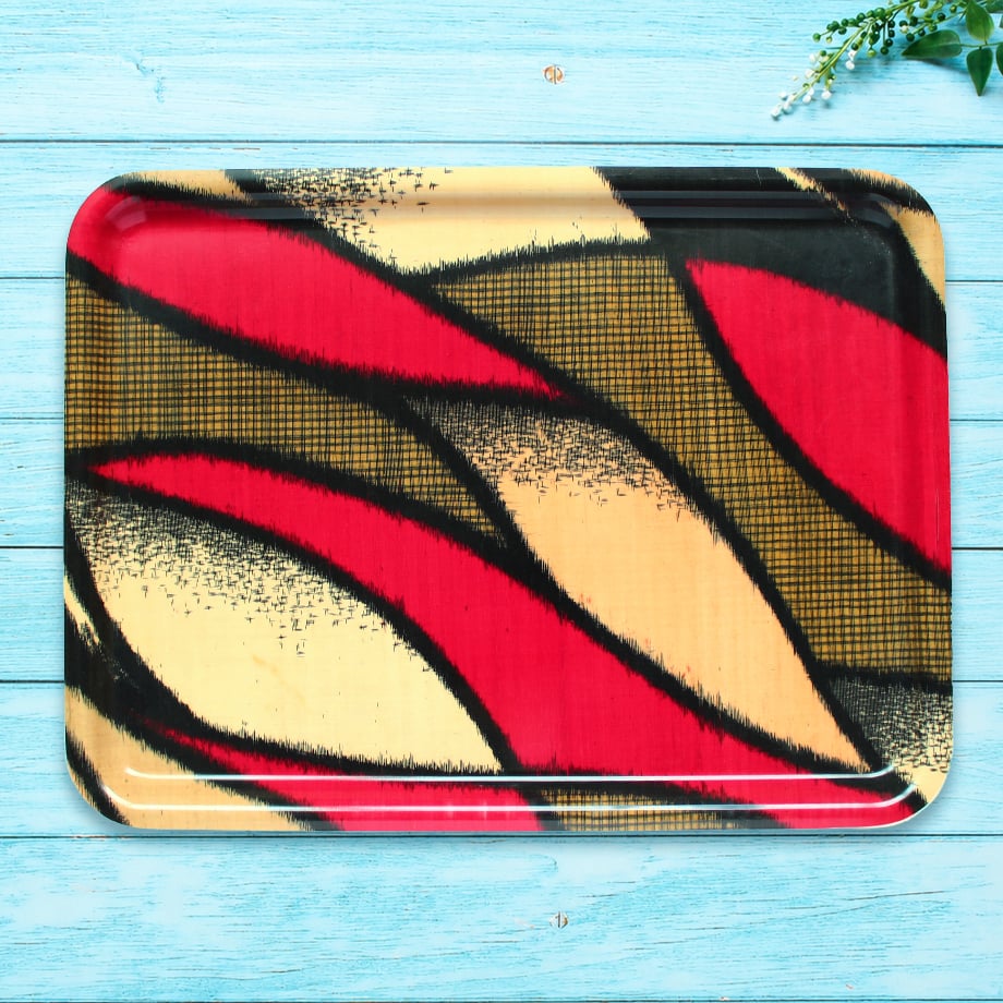 トレー(LL) 折敷 38×28cm【伊勢崎銘仙】浪漫ウェーブ(B) | 霜旦舎 定右