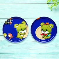 豆皿コースター(2枚セット) φ10cm【子供着物】スマイルベア